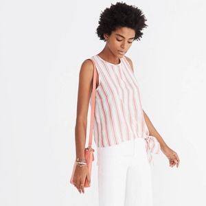 Madewell Side tie tank in Marcia Stripe